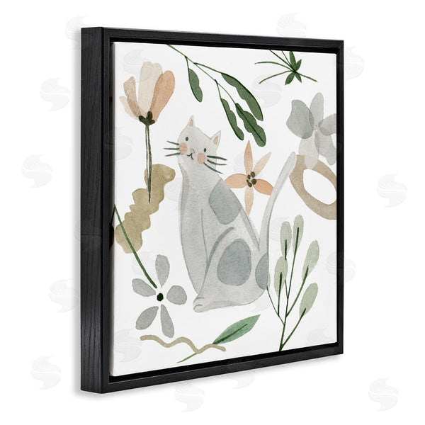 Stupell Industries Melissa Wang | Mixed Herbs Whimsical Cat Wall Art