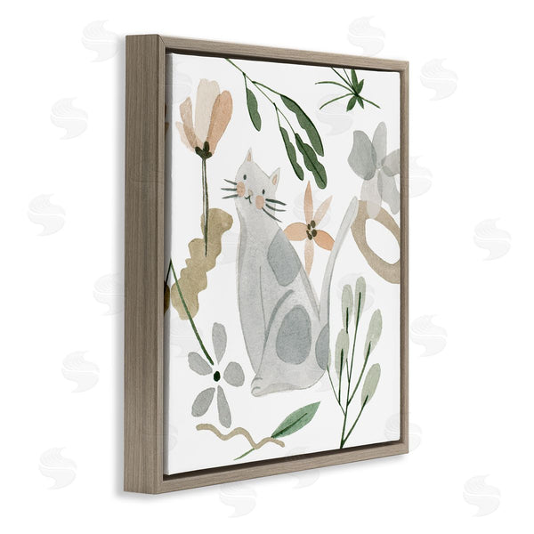 Stupell Industries Melissa Wang | Mixed Herbs Whimsical Cat Wall Art