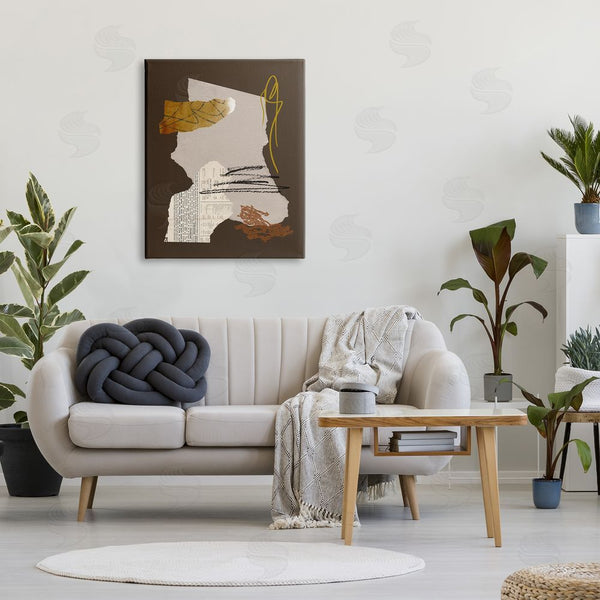 Stupell Industries Melissa Wang | Modern Collaged Shapes Abstract Layered Scribble Lines Wall Art