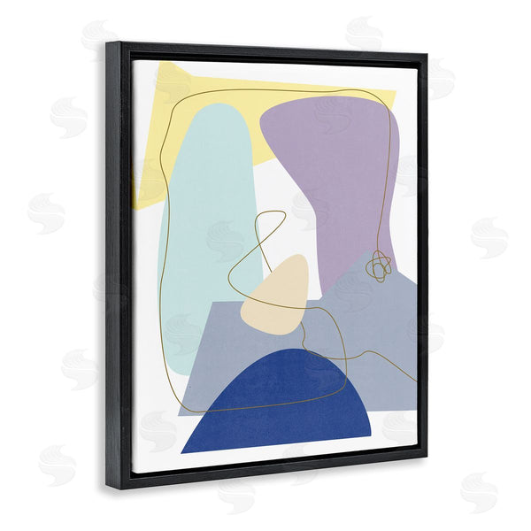 Stupell Industries Melissa Wang | Modern Contrasting Shape Abstraction Blue Purple Green Wall Art