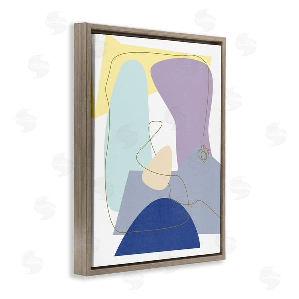 Stupell Industries Melissa Wang | Modern Contrasting Shape Abstraction Blue Purple Green Wall Art