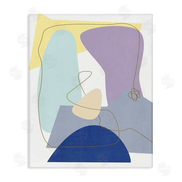 stupell industries Melissa Wang | Modern Contrasting Shape Abstraction Blue Purple Green Wall Art