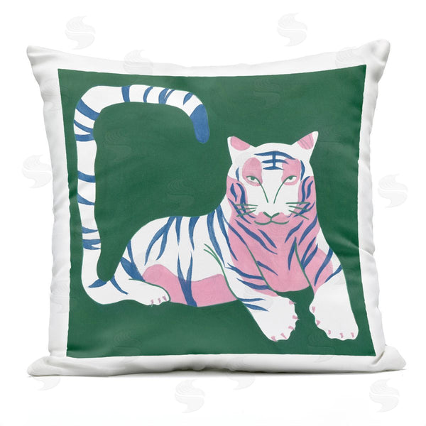 Stupell Industries Melissa Wang | Modern Tiger With Curved Tail Printed Throw Pillow