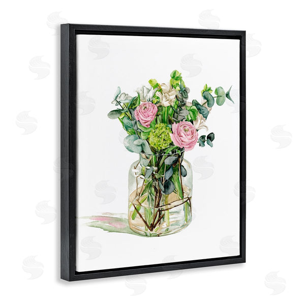 Stupell Industries Melissa Wang | Morning Dew Floral Bouquet Ranunculus Flower Green Foliage Wall Art