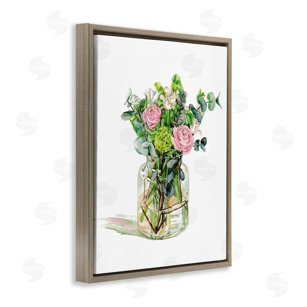 Stupell Industries Melissa Wang | Morning Dew Floral Bouquet Ranunculus Flower Green Foliage Wall Art