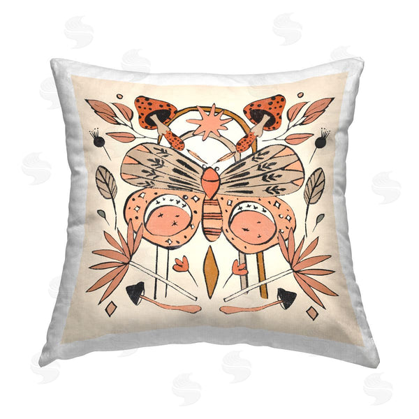 stupell industries Melissa Wang | Moth & Woodland Botanicals Printed Throw Pillow