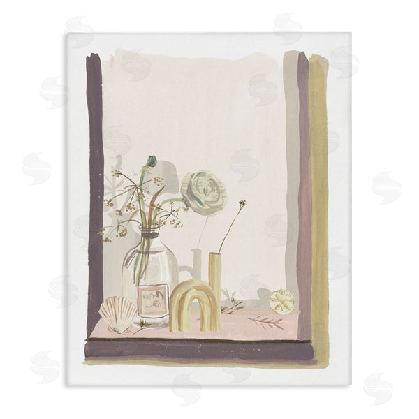 stupell industries Melissa Wang | Nautical Window Sill Still Life Roses Sea Shells Wall Art