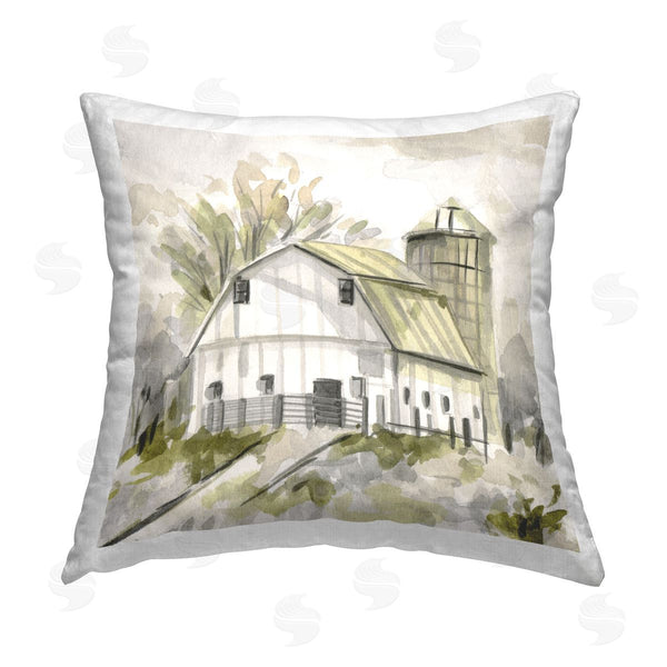 stupell industries Melissa Wang | Neutral Farmhouse Barn Printed Throw Pillow