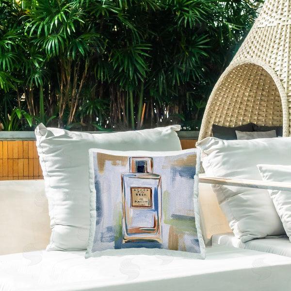 Stupell Industries Melissa Wang | Neutral Perfume Bottle Printed Throw Pillow