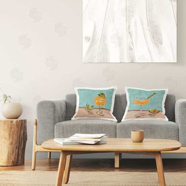 Stupell Industries Melissa Wang | Orange Cocktail Still Lifes Printed Throw Pillow Set