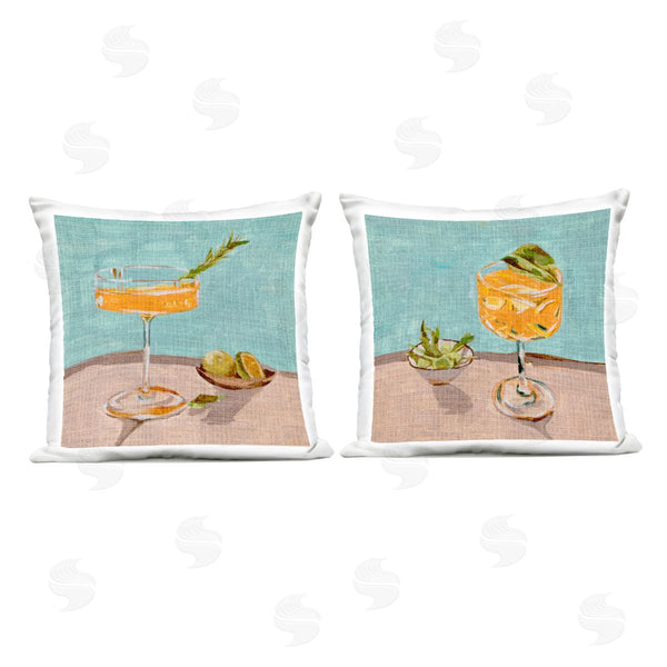 Stupell Industries Melissa Wang | Orange Cocktail Still Lifes Printed Throw Pillow Set