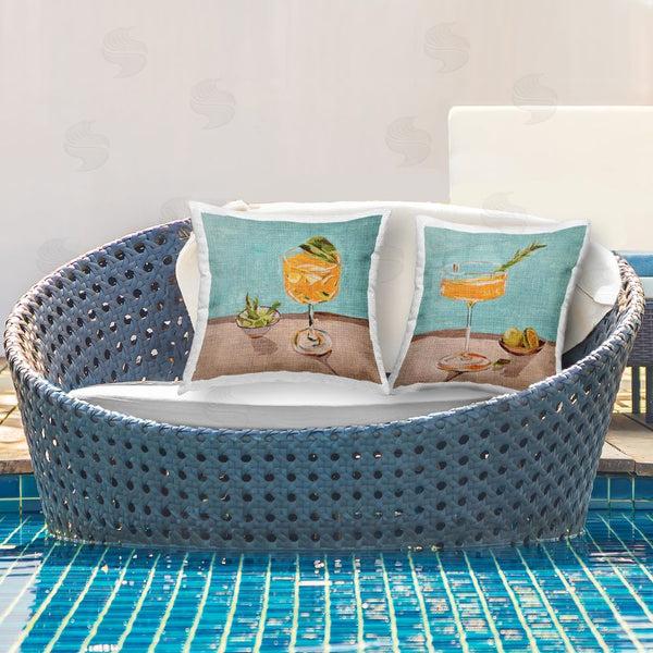 Stupell Industries Melissa Wang | Orange Cocktail Still Lifes Printed Throw Pillow Set