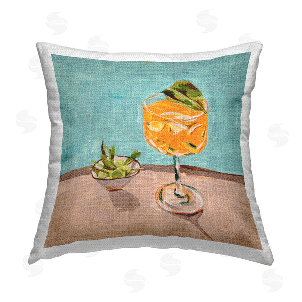 Stupell Industries Melissa Wang | Orange Cocktails Still Life Printed Throw Pillow