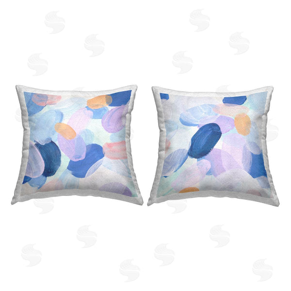 Stupell Industries Melissa Wang | Oval Lavender Blue Abstract Printed Throw Pillow Set
