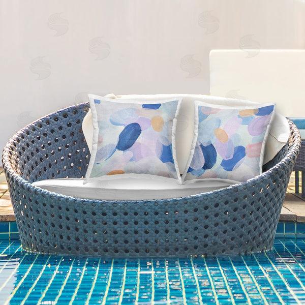 Stupell Industries Melissa Wang | Oval Lavender Blue Abstract Printed Throw Pillow Set