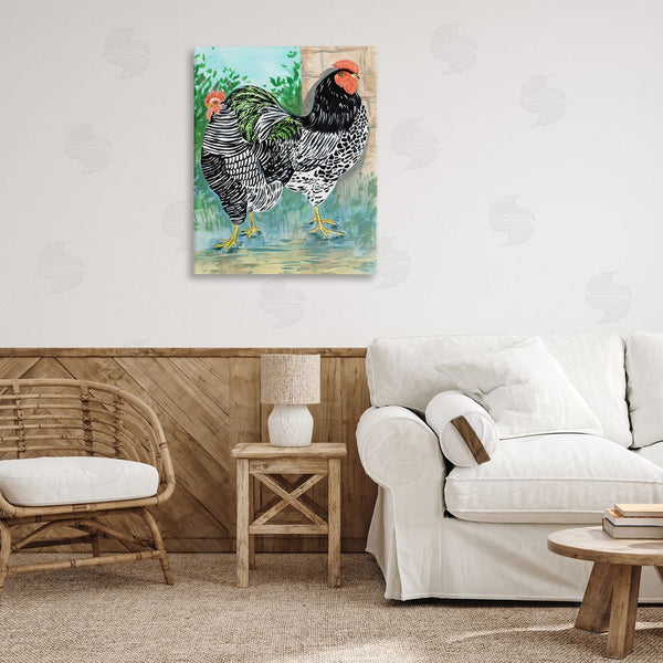 Stupell Industries Melissa Wang | Patterned Farmhouse Hens Wall Art