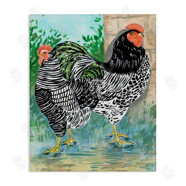 stupell industries Melissa Wang | Patterned Farmhouse Hens Wall Art