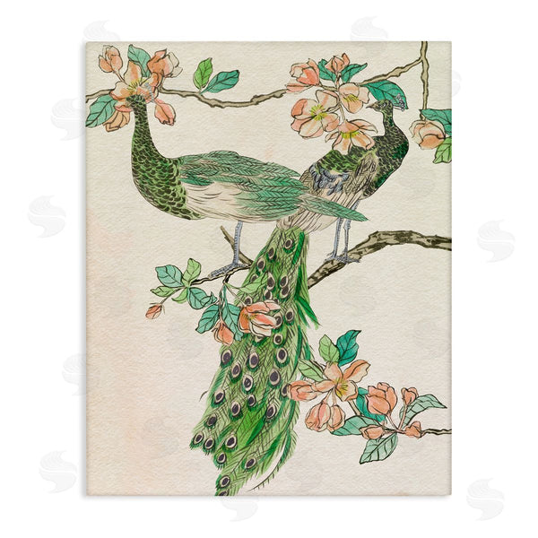 stupell industries Melissa Wang | Peacock and Cherry Blossoms