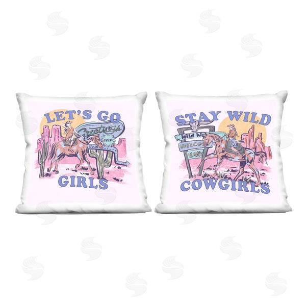 stupell industries Melissa Wang | Pink Cowgirl Phrases Printed Throw Pillow Set