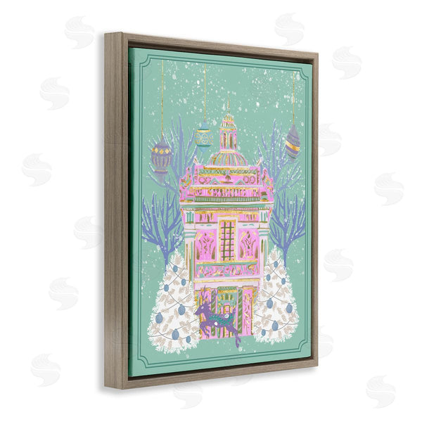 Stupell Industries Melissa Wang | Pink Ornate Christmas Building Wall Art