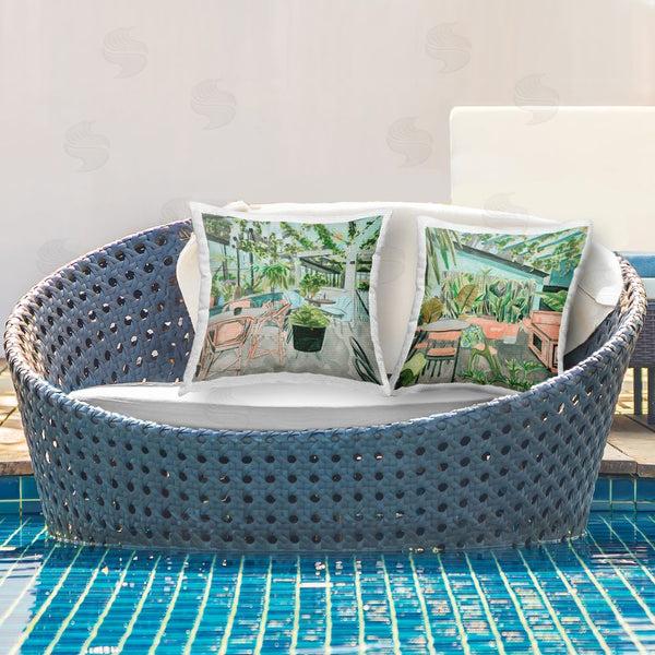Stupell Industries Melissa Wang | Plant Filled Café Views Printed Throw Pillow Set
