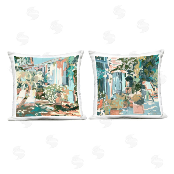 Stupell Industries Melissa Wang | Plants On Town Buildings Printed Throw Pillow Set