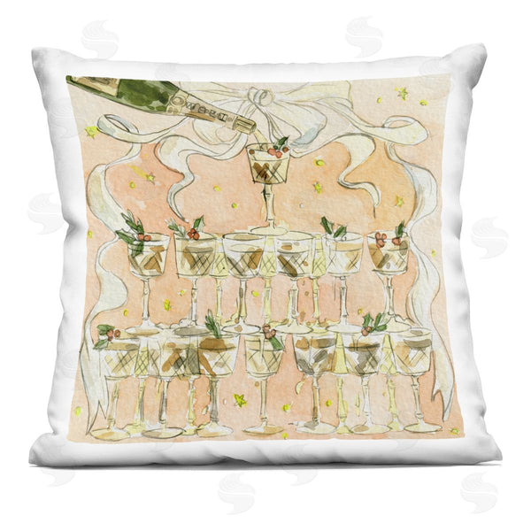 stupell industries Melissa Wang | Pouring Champagne Seasonal Cocktails Printed Throw Pillow