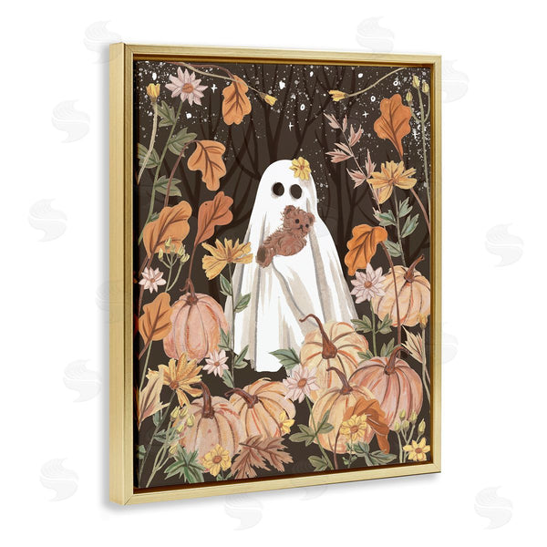 Stupell Industries Melissa Wang | Pumpkins & Ghost With Teddy Bear