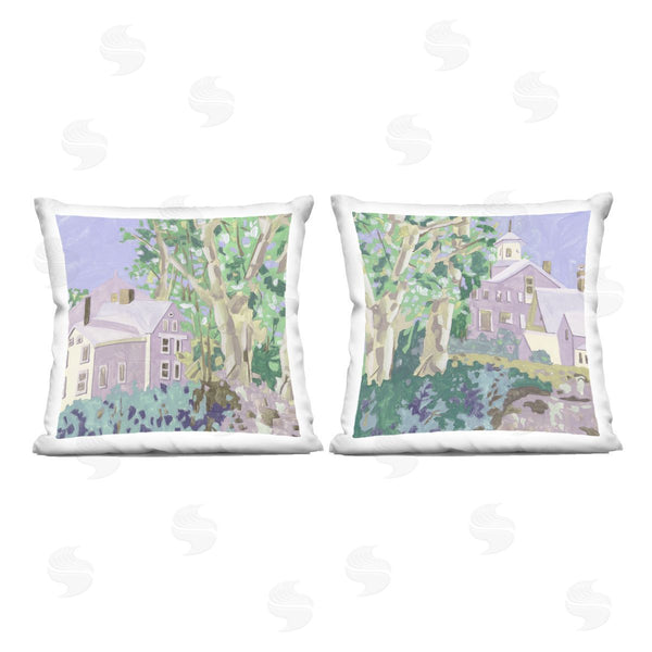 stupell industries Melissa Wang | Quaint Scenic Houses Printed Throw Pillow Set