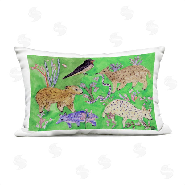 Stupell Industries Melissa Wang | Quirky Meadow Animals Printed Throw Pillow