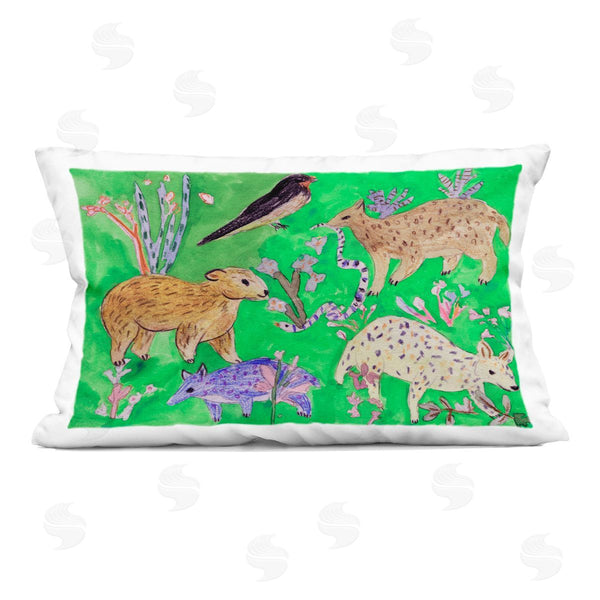 stupell industries Melissa Wang | Quirky Meadow Animals Printed Throw Pillow