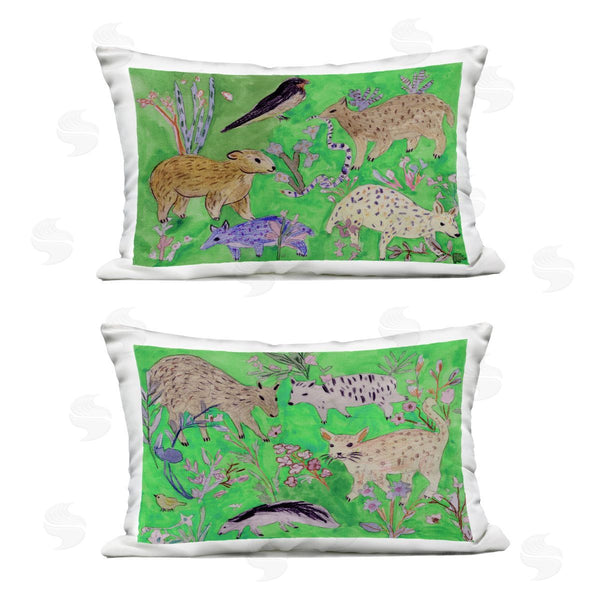 Stupell Industries Melissa Wang | Quirky Meadow Menagerie Animals Printed Throw Pillow Set