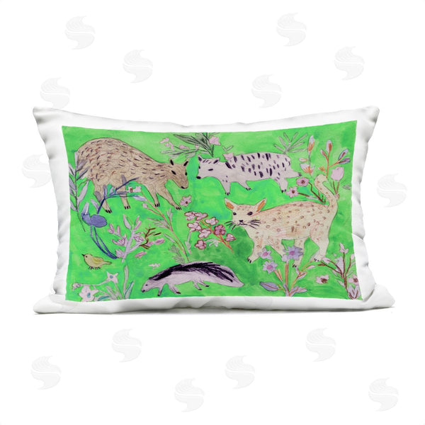 Stupell Industries Melissa Wang | Quirky Meadow Wildlife Printed Throw Pillow