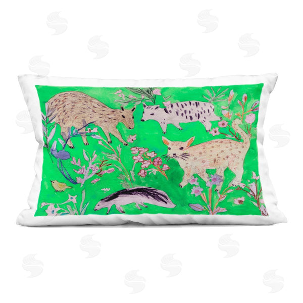 stupell industries Melissa Wang | Quirky Meadow Wildlife Printed Throw Pillow