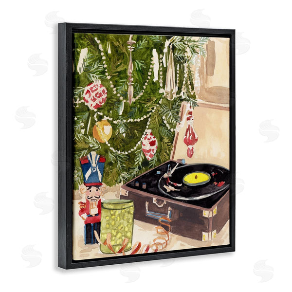 Stupell Industries Melissa Wang | Record Player Under Christmas Tree