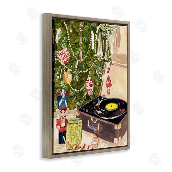 Stupell Industries Melissa Wang | Record Player Under Christmas Tree