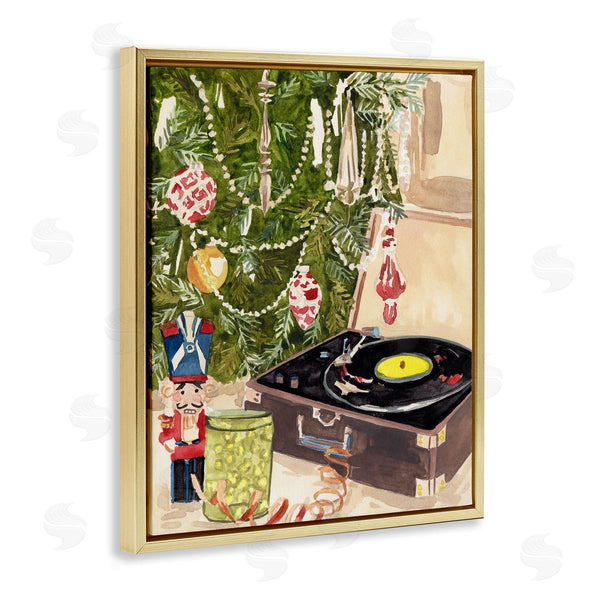 Stupell Industries Melissa Wang | Record Player Under Christmas Tree