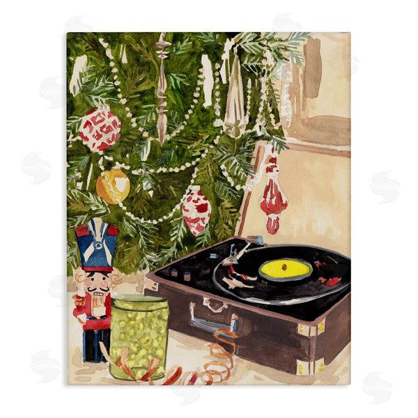 stupell industries Melissa Wang | Record Player Under Christmas Tree