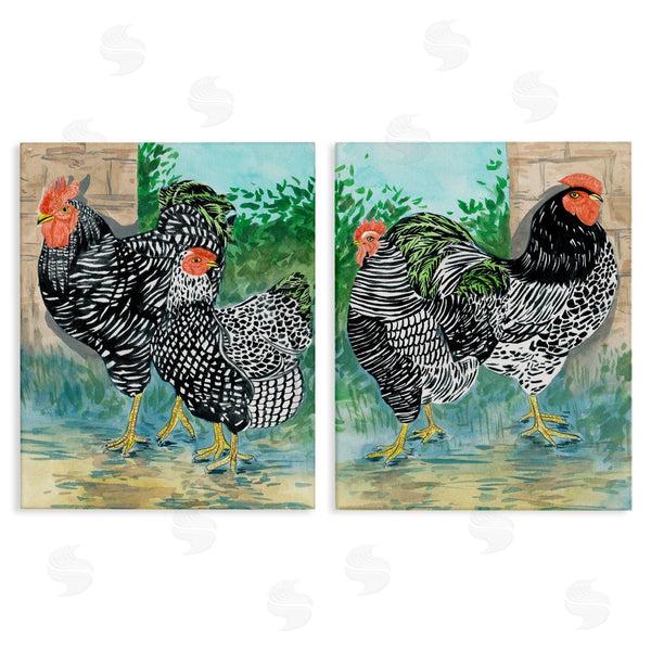 stupell industries Melissa Wang | Rooster and Hen Foraging Wall Art