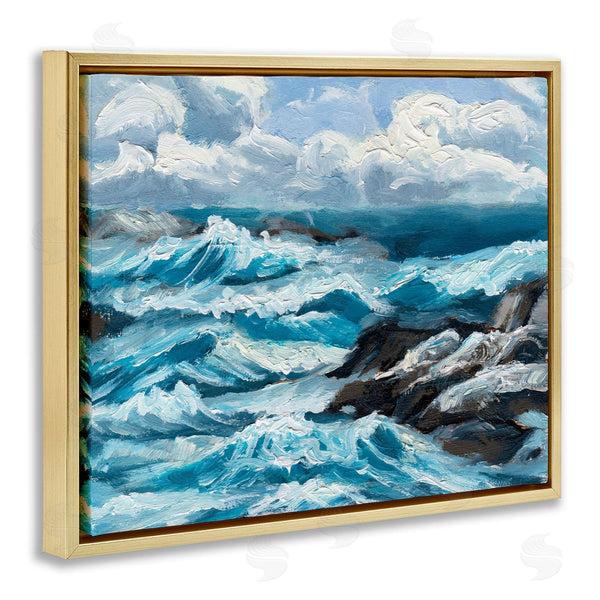 Stupell Industries Melissa Wang | Rough Sea Waves Splash Wall Art