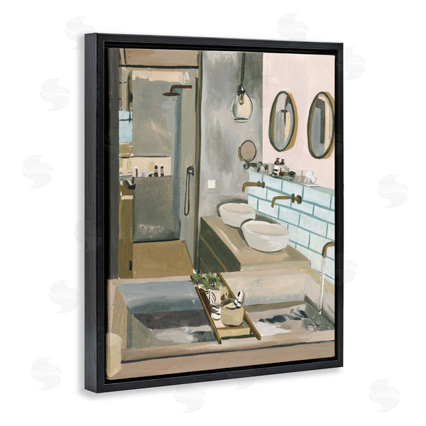 Stupell Industries Melissa Wang | Running Bath Bathroom Interior