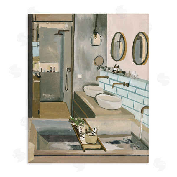 stupell industries Melissa Wang | Running Bath Bathroom Interior