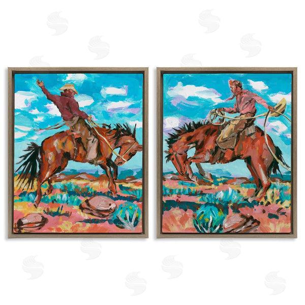 Stupell Industries Melissa Wang | Rustic Cowboys In Desert