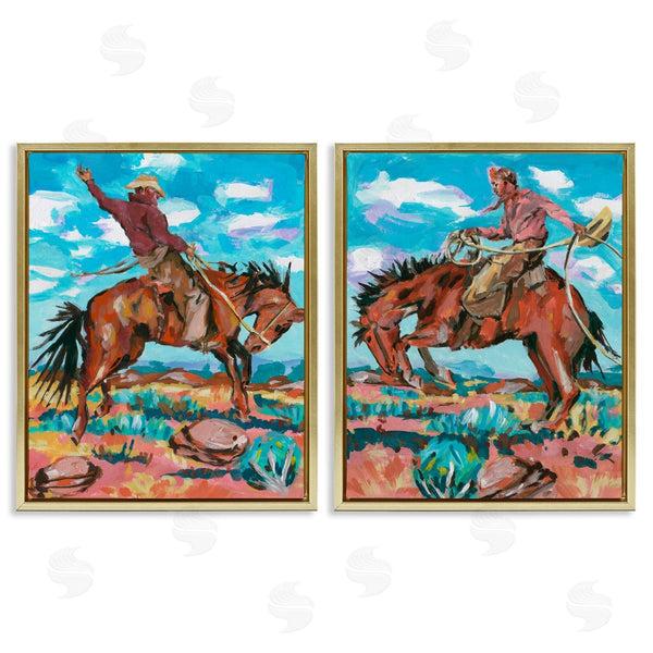Stupell Industries Melissa Wang | Rustic Cowboys In Desert