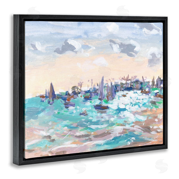 Stupell Industries Melissa Wang | Sailboats In Rushing Waves Wall Art