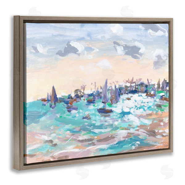 Stupell Industries Melissa Wang | Sailboats In Rushing Waves Wall Art