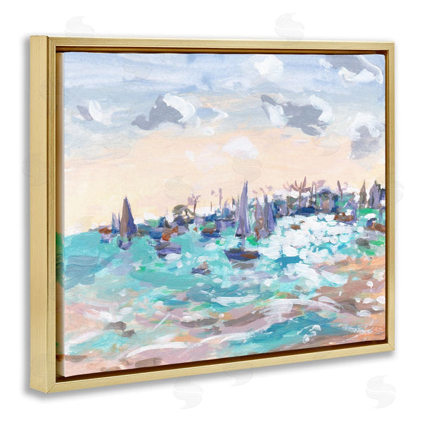 Stupell Industries Melissa Wang | Sailboats In Rushing Waves Wall Art