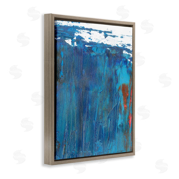 Stupell Industries Melissa Wang | Sea Wave Inspired Abstract Design Blue Red