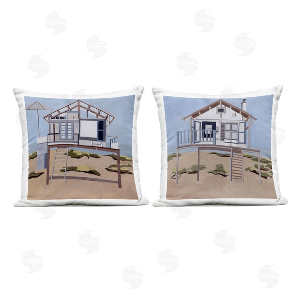 Stupell Industries Melissa Wang | Silent Shore Beach Houses Printed Throw Pillow Set