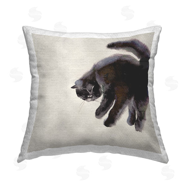 Stupell Industries Melissa Wang | Simple Cat Watercolor Printed Throw Pillow